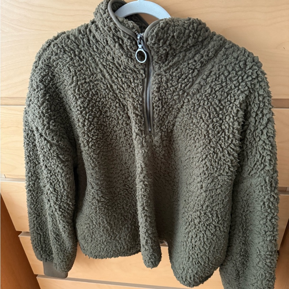 Thread & Supply Olive Green Sherpa Pullover